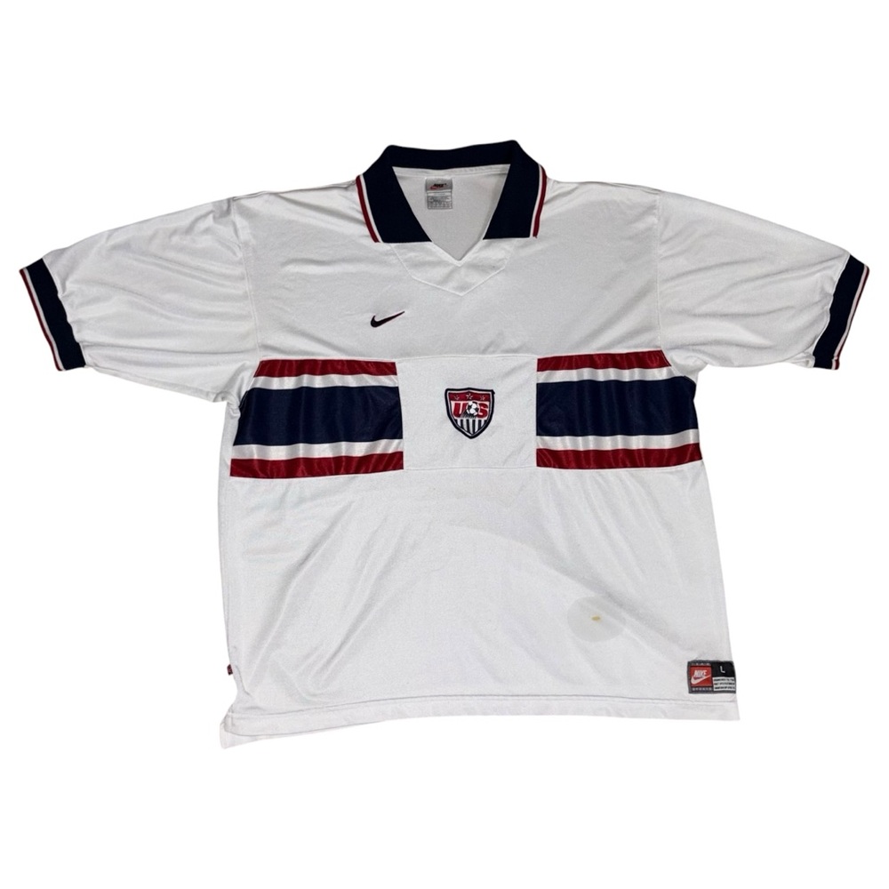Vintage 90s Grey Tag Nike Team USA Official Soccer Jersey Size Large Made in USA